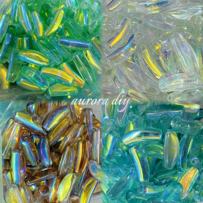✨【NEW】Electroplated Curved‑Cube | Glass Beads For DIY Bracelet Jewelry Making