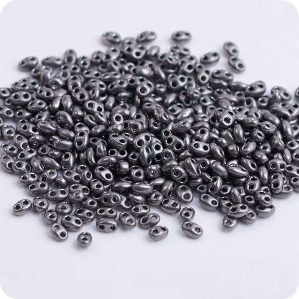 ✨【NEW】Metallic PigNose | Two-Hole Oval 2.5×5mm Pig Nose Glass Beads for DIY Bracelets, Necklaces & Jewelry Making