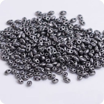 ✨【NEW】Metallic PigNose | Two-Hole Oval 2.5×5mm Pig Nose Glass Beads for DIY Bracelets, Necklaces & Jewelry Making