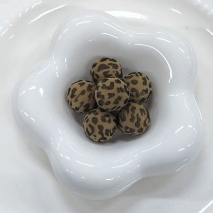 ✨【NEW】Velvet Leopard Orb | 15.5mm Flocked Round Beads for DIY Handcrafted Jewelry