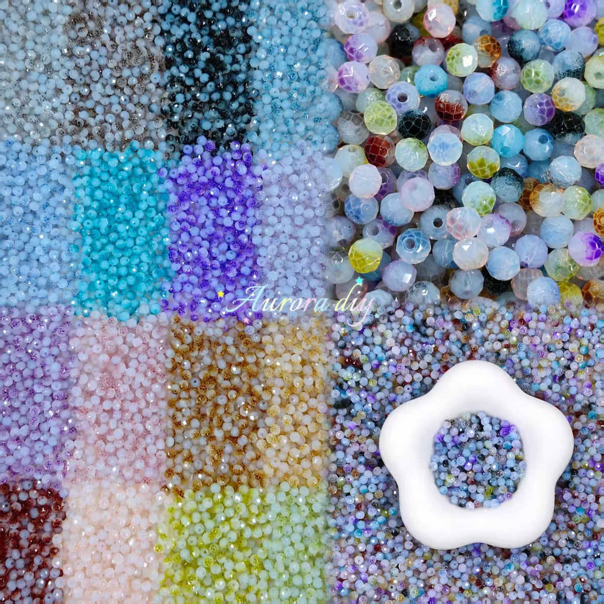 ✨【NEW】Opal Dino Egg | 4mm Flat-Faceted Glass Beads for DIY Jewelry Making