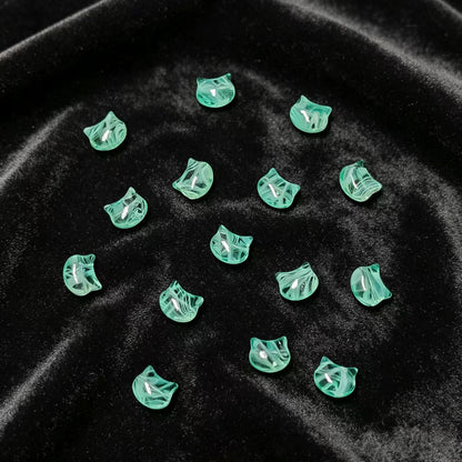 ✨【NEW】Ripple Kitty Head | Mixed‑Color Glass Beads for DIY Jewelry Making