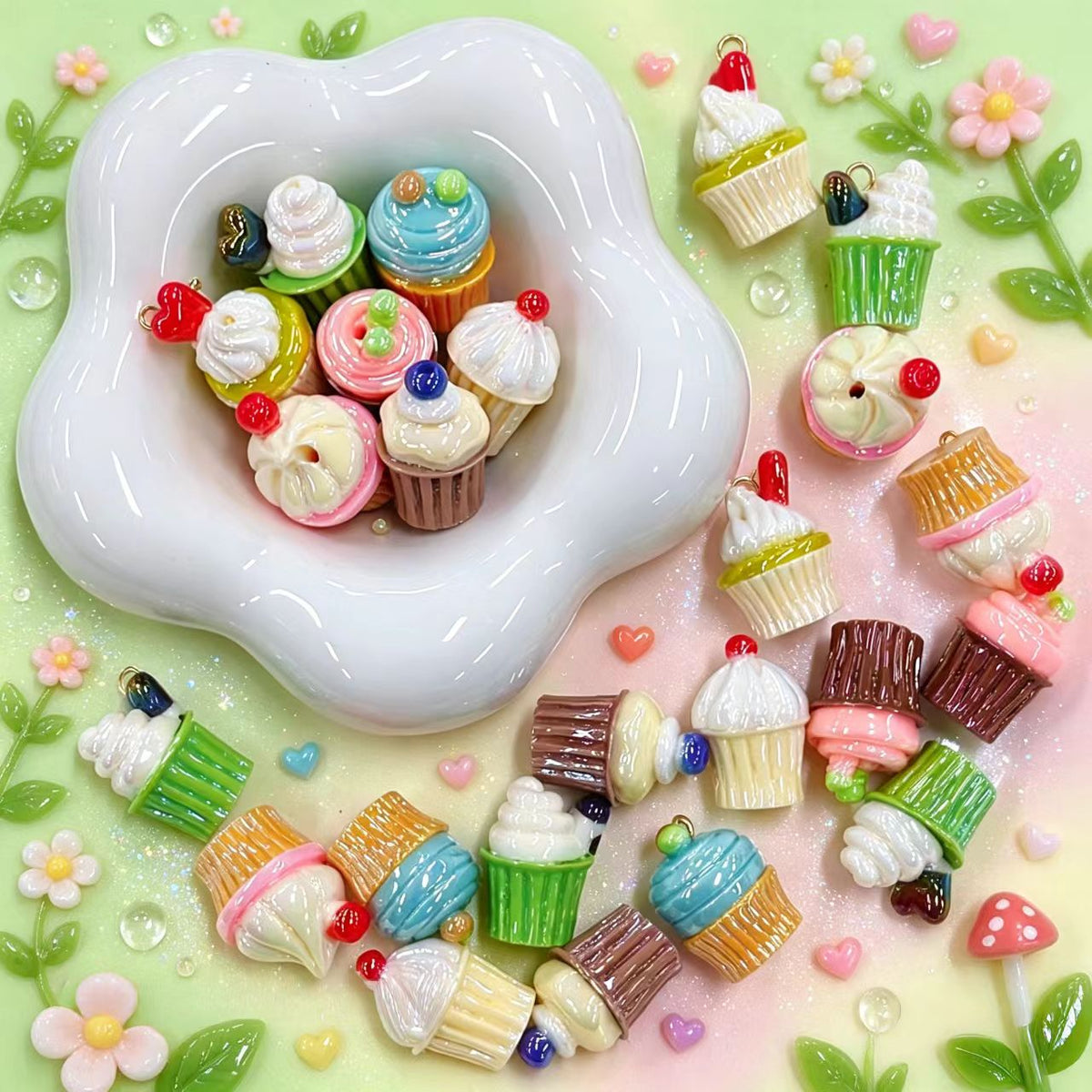 ✨【NEW】Iridescent Cupcake | Electroplated Resin Cupcake Beads for DIY Jewelry Making