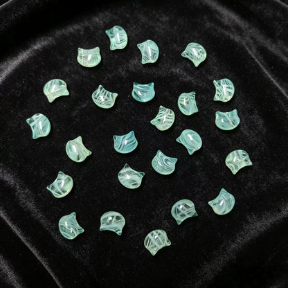 ✨【NEW】Ripple Kitty Head | Mixed‑Color Glass Beads for DIY Jewelry Making