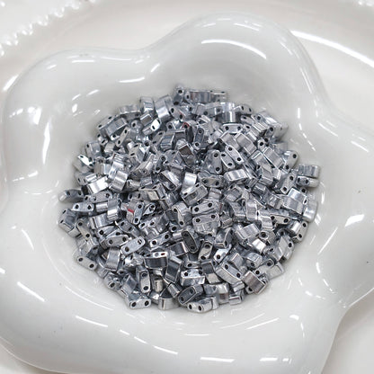 ✨【NEW】Metallic Half-Tila | 2 Hole Beads, DIY Handmade Jewelry Accessories