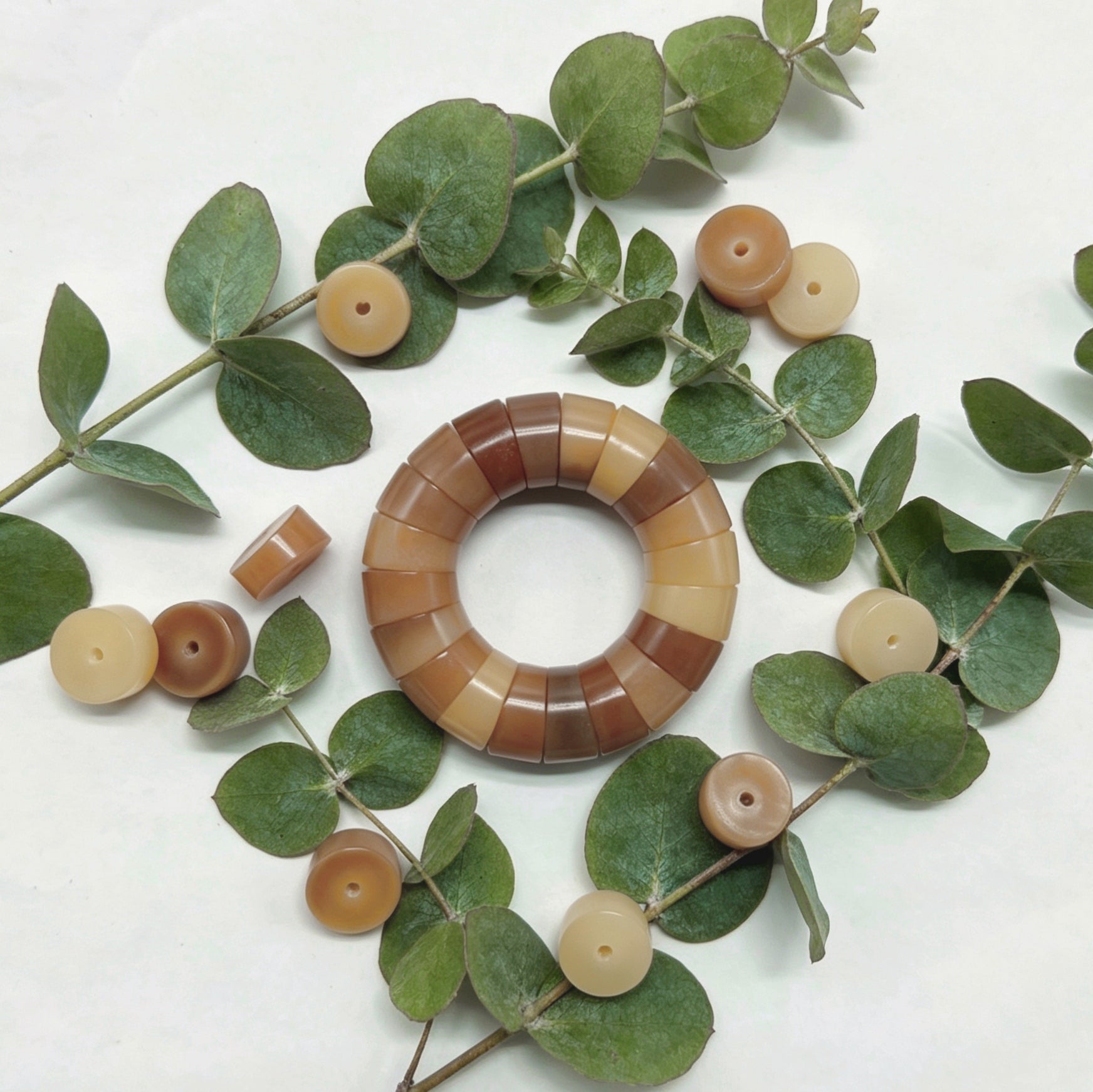 [NEW] F51-12mm Caramel Chamfered Garlic Bodhi|for Bracelet & Jewelry DIY making