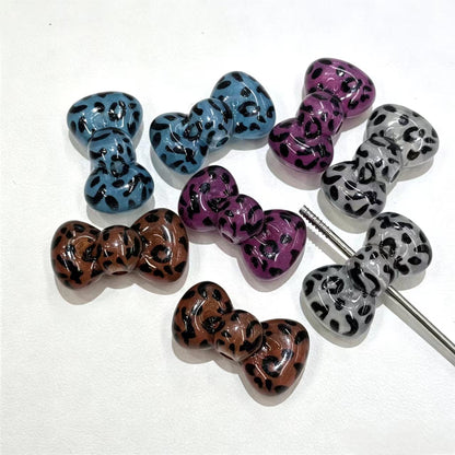 ✨【NEW】Leopard‑Print Bow | Bow‑Shaped Beads, Multicolor Leopard Pattern Beads for DIY Jewelry