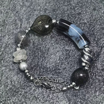 ✨【NEW】Marbled Acrylic Curved Tube | Straight Hole Beads for DIY Jewelry Making