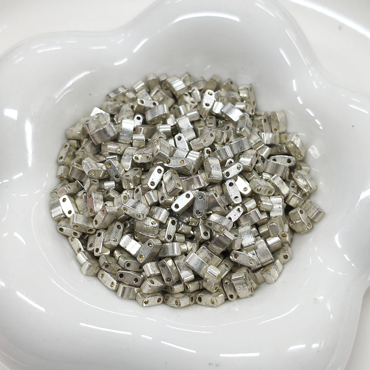 ✨【NEW】Metallic Half-Tila | 2 Hole Beads, DIY Handmade Jewelry Accessories
