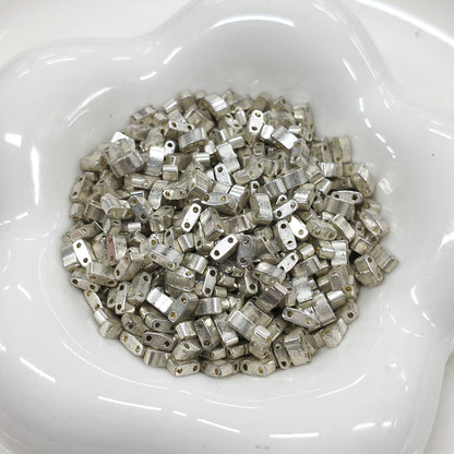 ✨【NEW】Metallic Half-Tila | 2 Hole Beads, DIY Handmade Jewelry Accessories