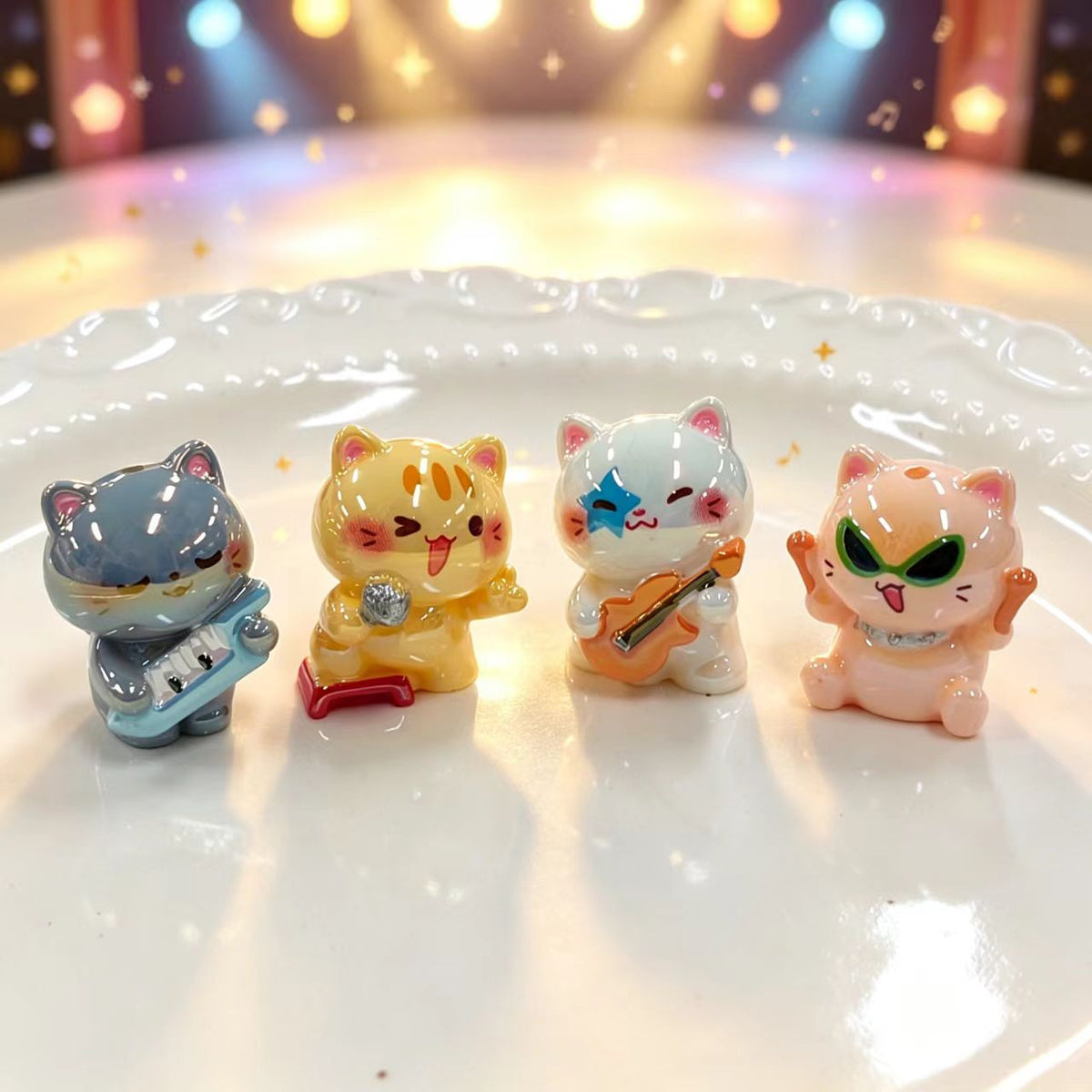 ✨【NEW】Rock‑Band Cat Resin Beads | Concert Music Kitty Animal Beads for DIY Jewelry Making