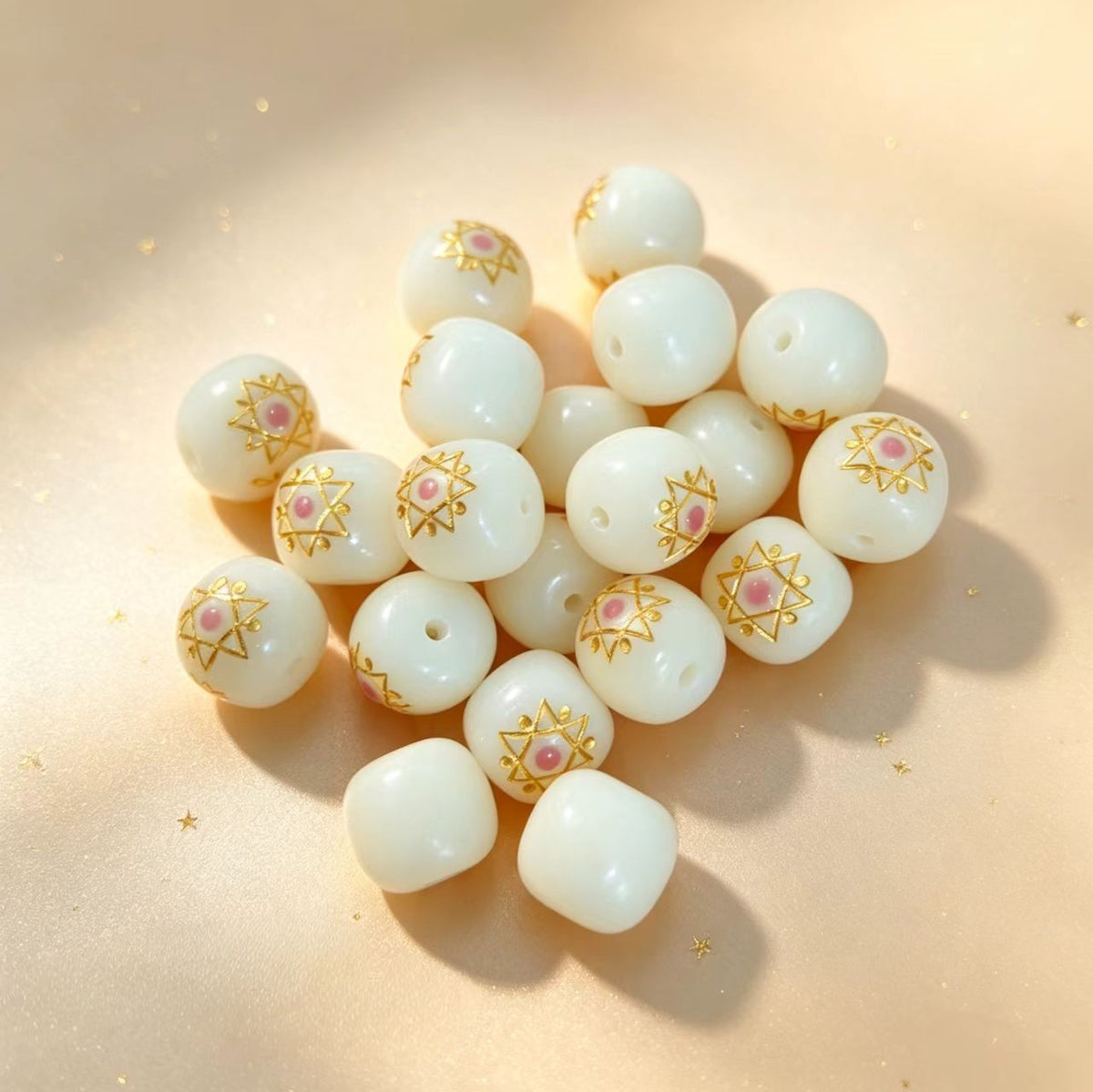 ✨【NEW】Inlaid Opal Barrel Bodhi | 11.5×12mm Rounded‑Square Bodhi Loose Beads for DIY Bracelet Making