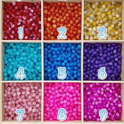 ✨【NEW】10 mm Crackle Glass Beads, Vibrant Color Round Beads for DIY Jewelry Making
