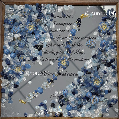 ✨【NEW】Blue Tide Bloom｜Blue‑toned loose beads with crystal chip stones, czech glass & faceted glass for DIY bracelet making