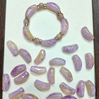✨【NEW】Pastel Curved Cube｜Marbled Glass Beads for DIY Jewelry Making