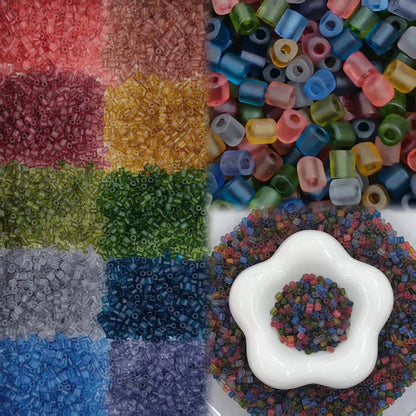 ✨【NEW】Twilight Triangle Tube | 3.5mm Matte Triangle Glass Tube Beads For DIY Jewelry Making