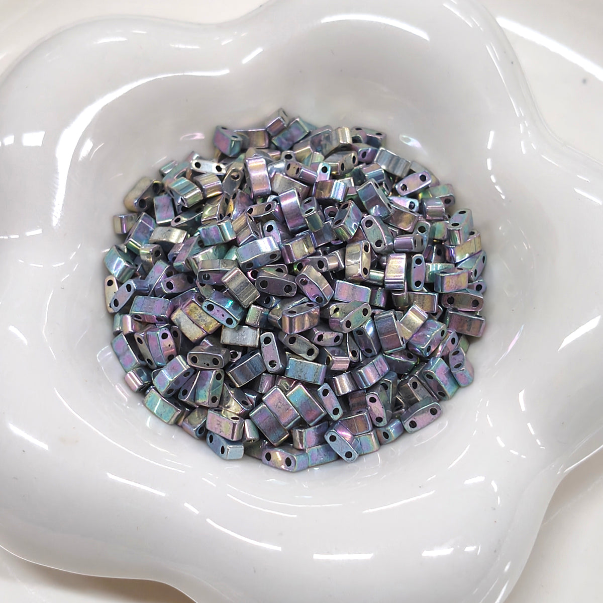 ✨【NEW】Metallic Half-Tila | 2 Hole Beads, DIY Handmade Jewelry Accessories