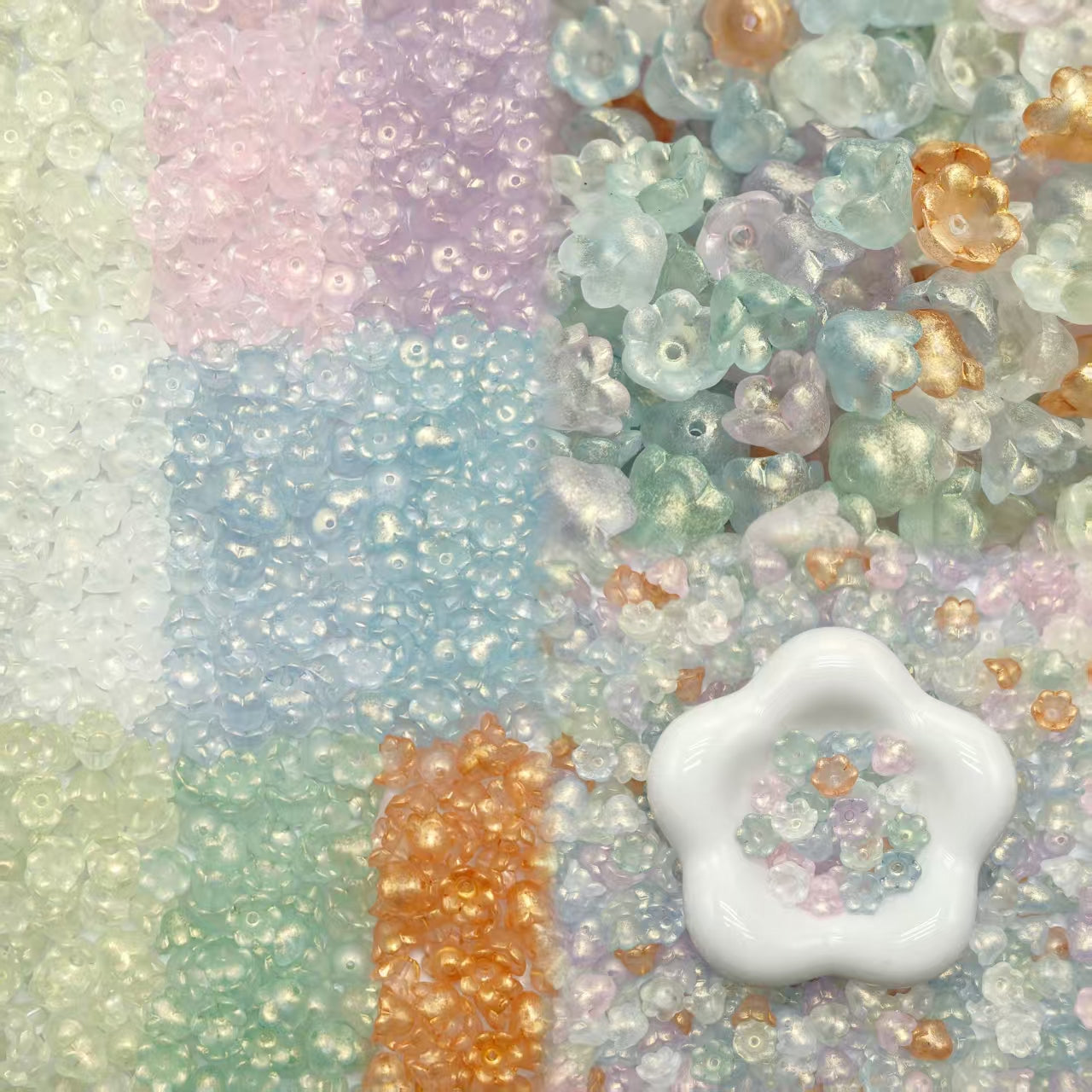 ✨【NEW】Aurora Bell Bloom | Lily‑Of‑Valley Glass Beads For DIY Jewelry Making