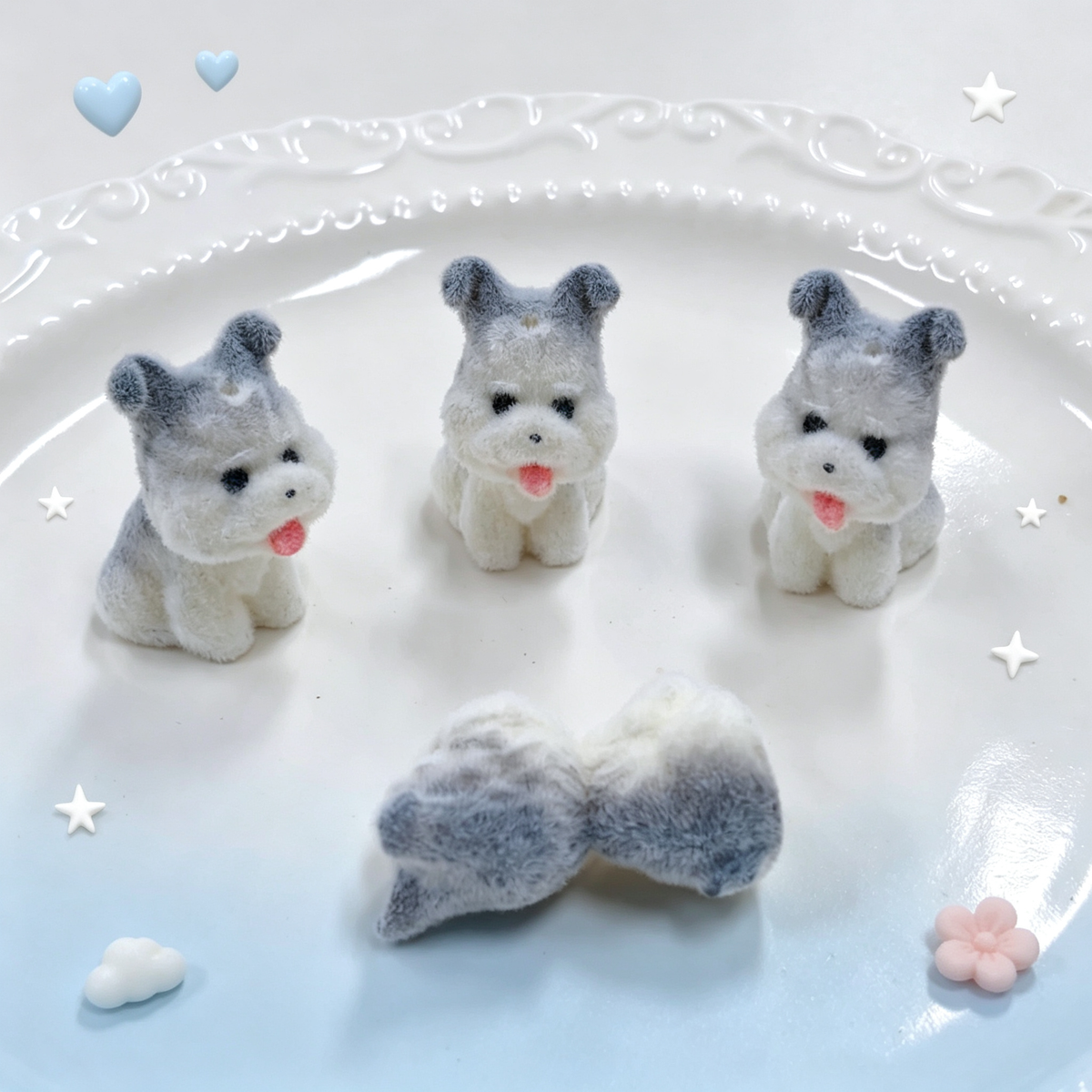 ✨【NEW】Fluffy Schnauzer | Flocked Schnauzer Dog Charms for DIY Jewelry & Craft