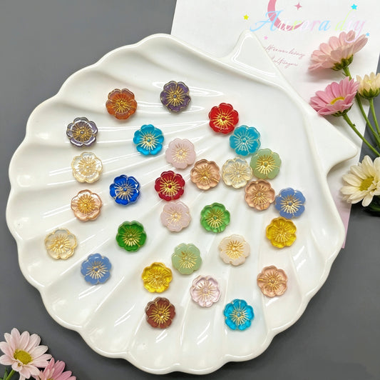✨【NEW】Gilded Duo Glass Beads - Gold Inlaid Two-Style Set for DIY Jewelry Making