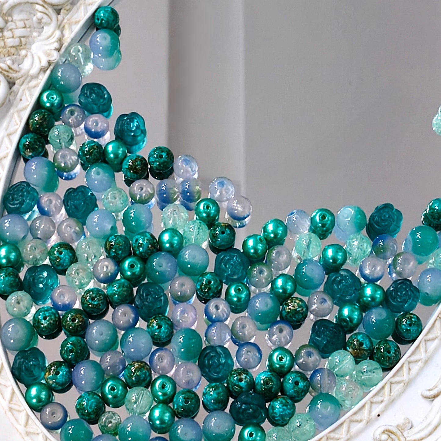 💚【NEW】Lagoon Dew | Gradient Teal Mixed Glass Bead Set For DIY Handmade Jewelry