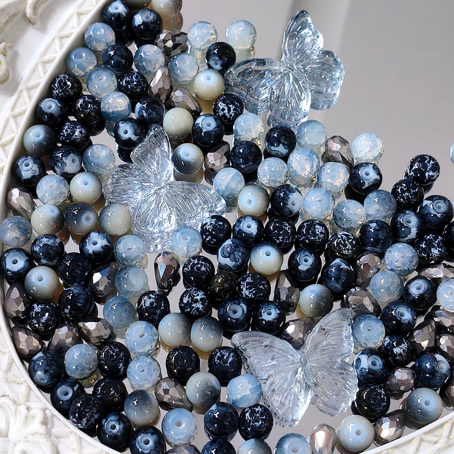 🩶【NEW】Midnight Haze | Glass Beads Mix For Halloween DIY Jewelry Making