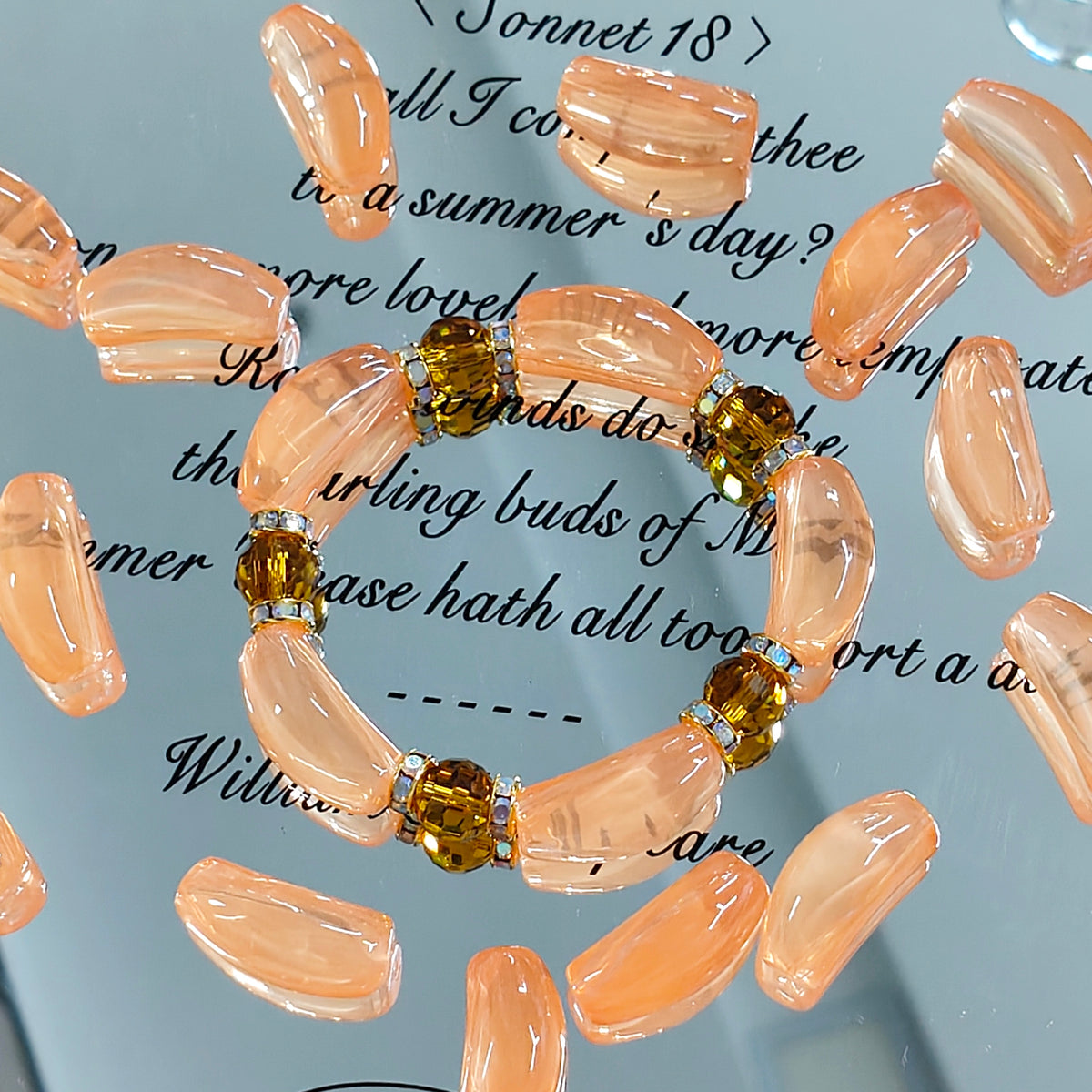 ✨【NEW】Jelly Curved Tube | Candy‑Tone Glass Beads For DIY Bracelet Making