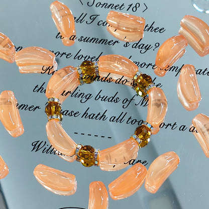✨【NEW】Jelly Curved Tube | Candy‑Tone Glass Beads For DIY Bracelet Making