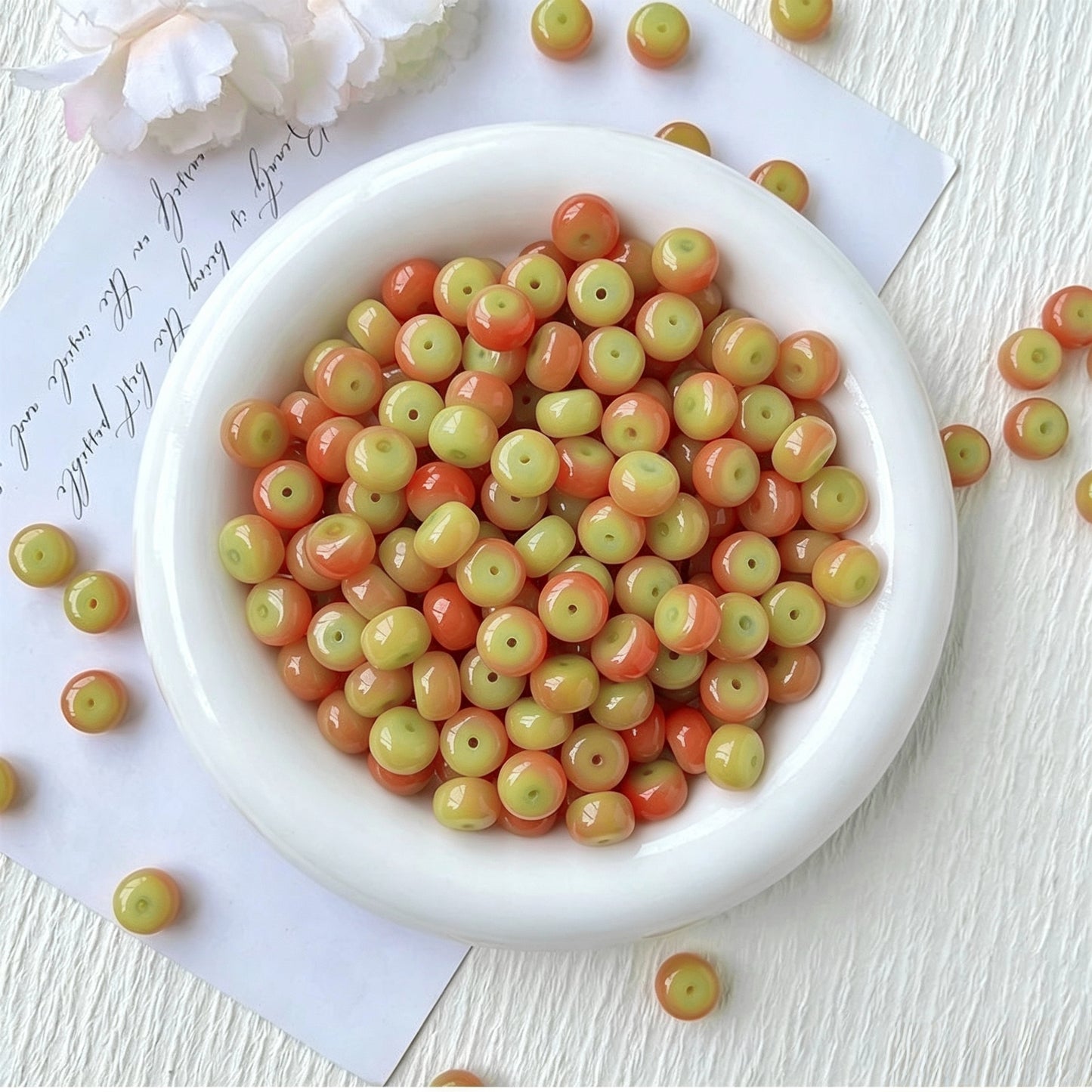 [NEW] G05-8*12mm Unripe Persimmon Gradient Tablet Shaped Bodhi