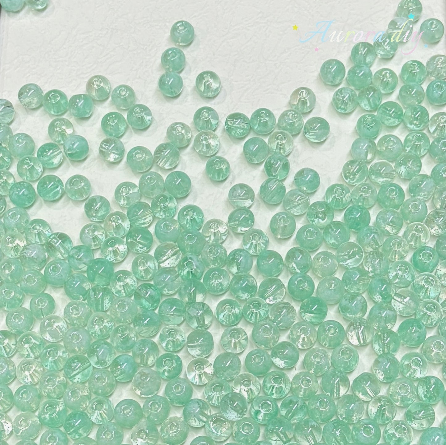 ✨【NEW】8mm Multicolor Wave‑Pattern Glass Round Beads For DIY Jewelry Making
