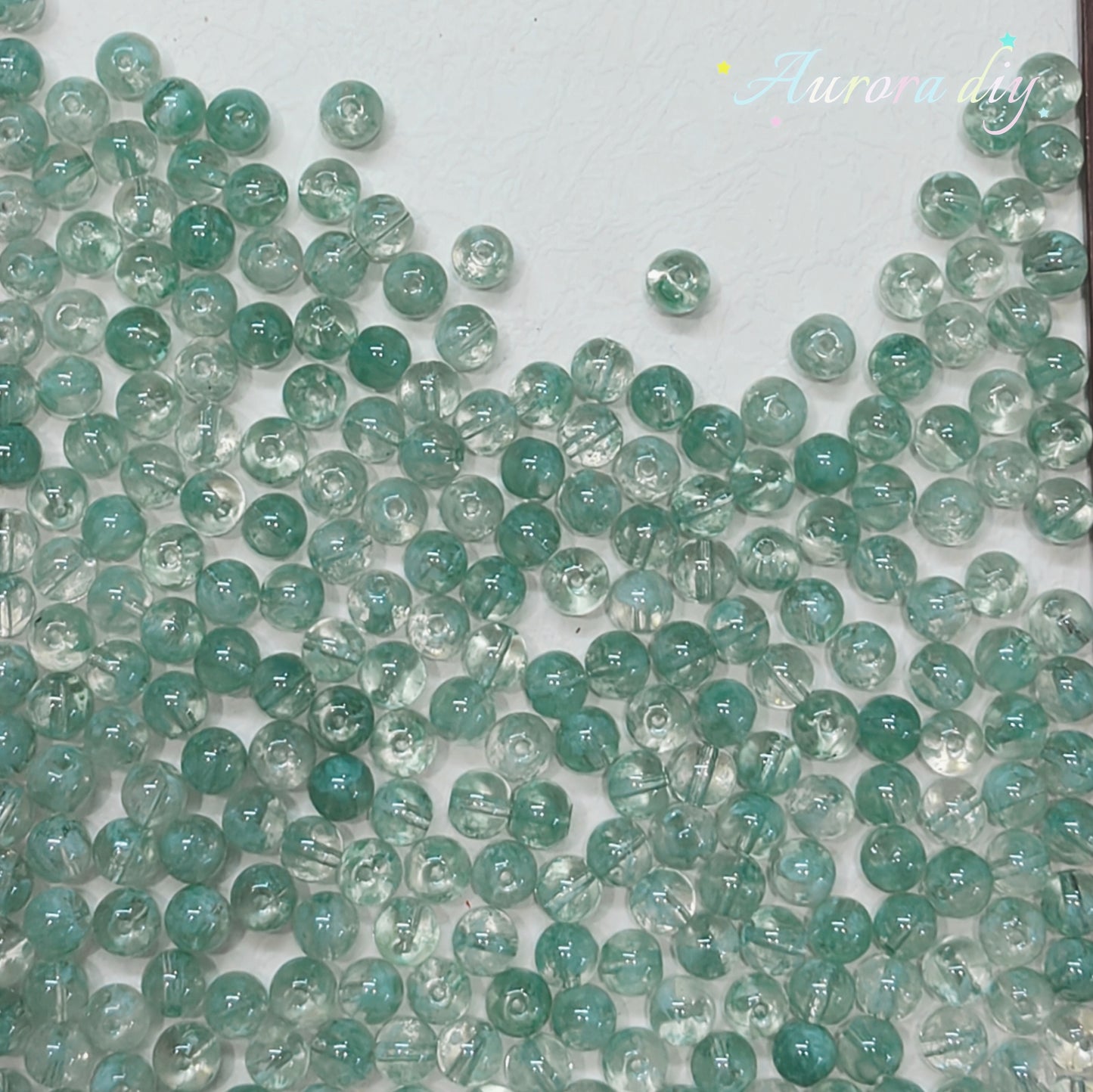 ✨【NEW】8mm Multicolor Wave‑Pattern Glass Round Beads For DIY Jewelry Making