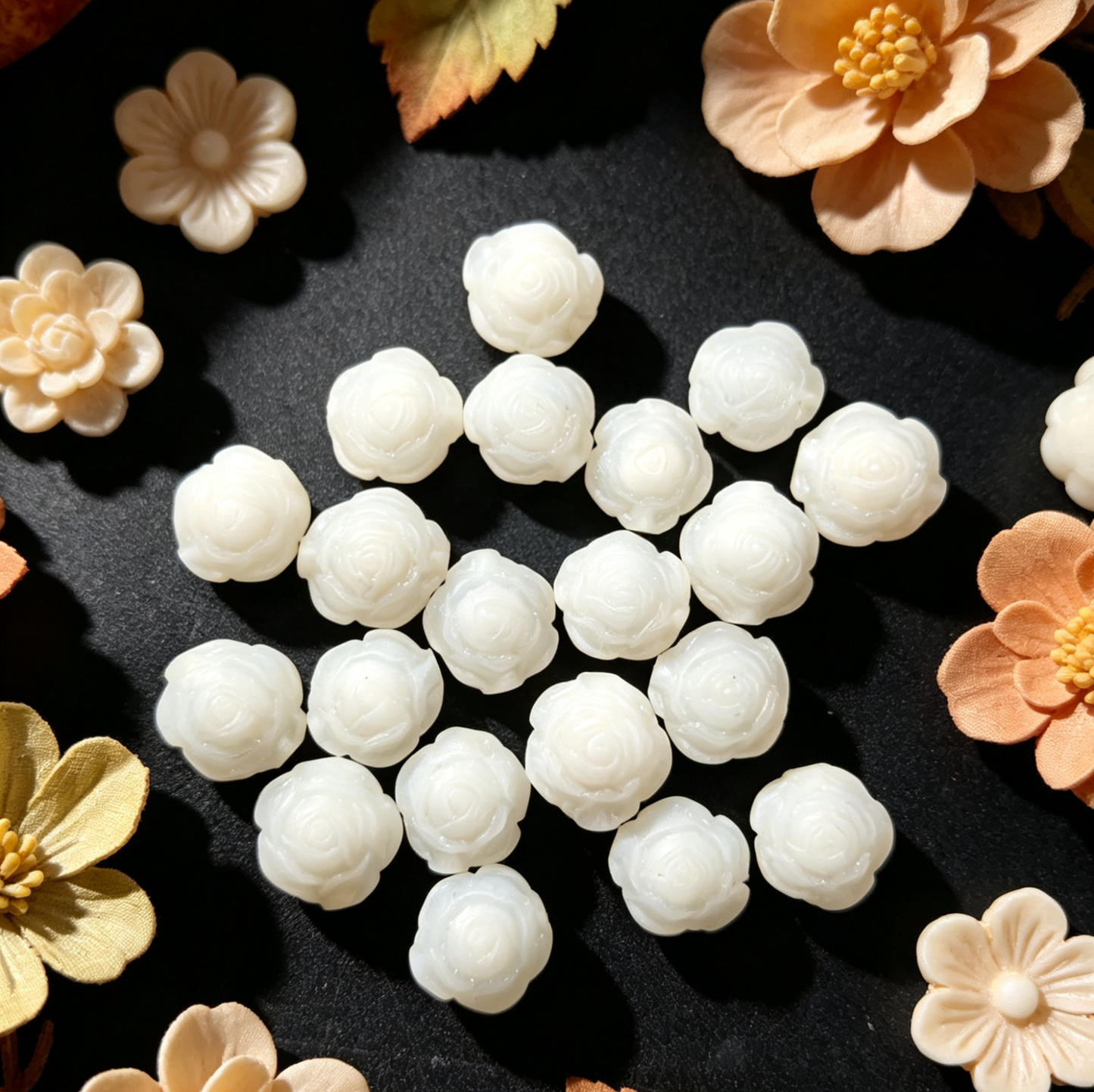 [NEW] C48-White Camellia Carved Bodhi