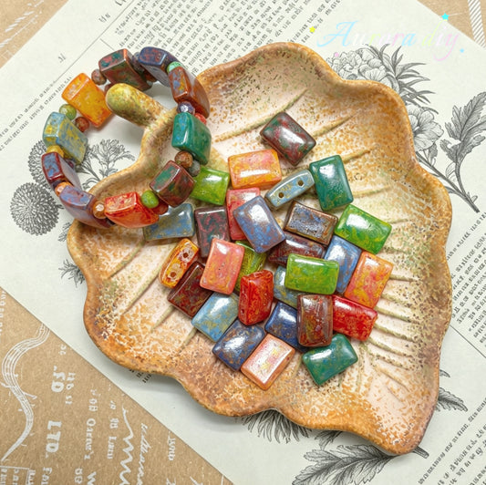 [NEW] Vintage Gold Inlay Czech Glass Beads