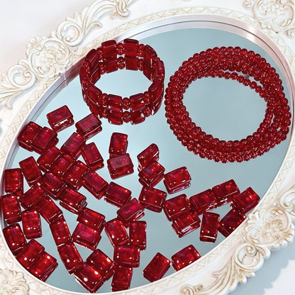 ✨【NEW】Crystal Two-Hole Tile | Crackle Glass Square Beads & Free Matching Round Beads for DIY Bracelet Making