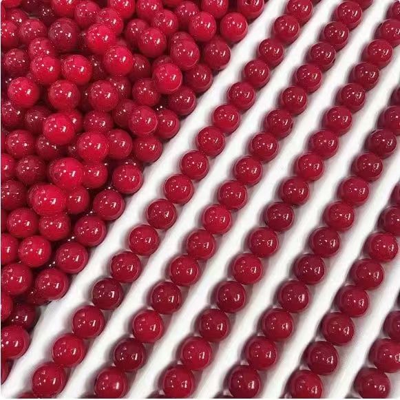 [NEW] H48-11.5mm Rich Red Round Bodhi|for Bracelet & Jewelry DIY making