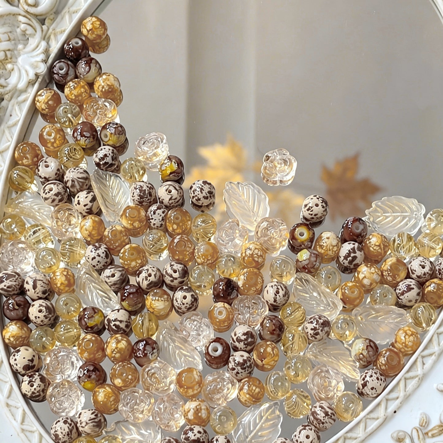 🍂【NEW】Sepia Grove | Fall Themed Glass Beads For DIY Bracelet Necklace Jewelry Making