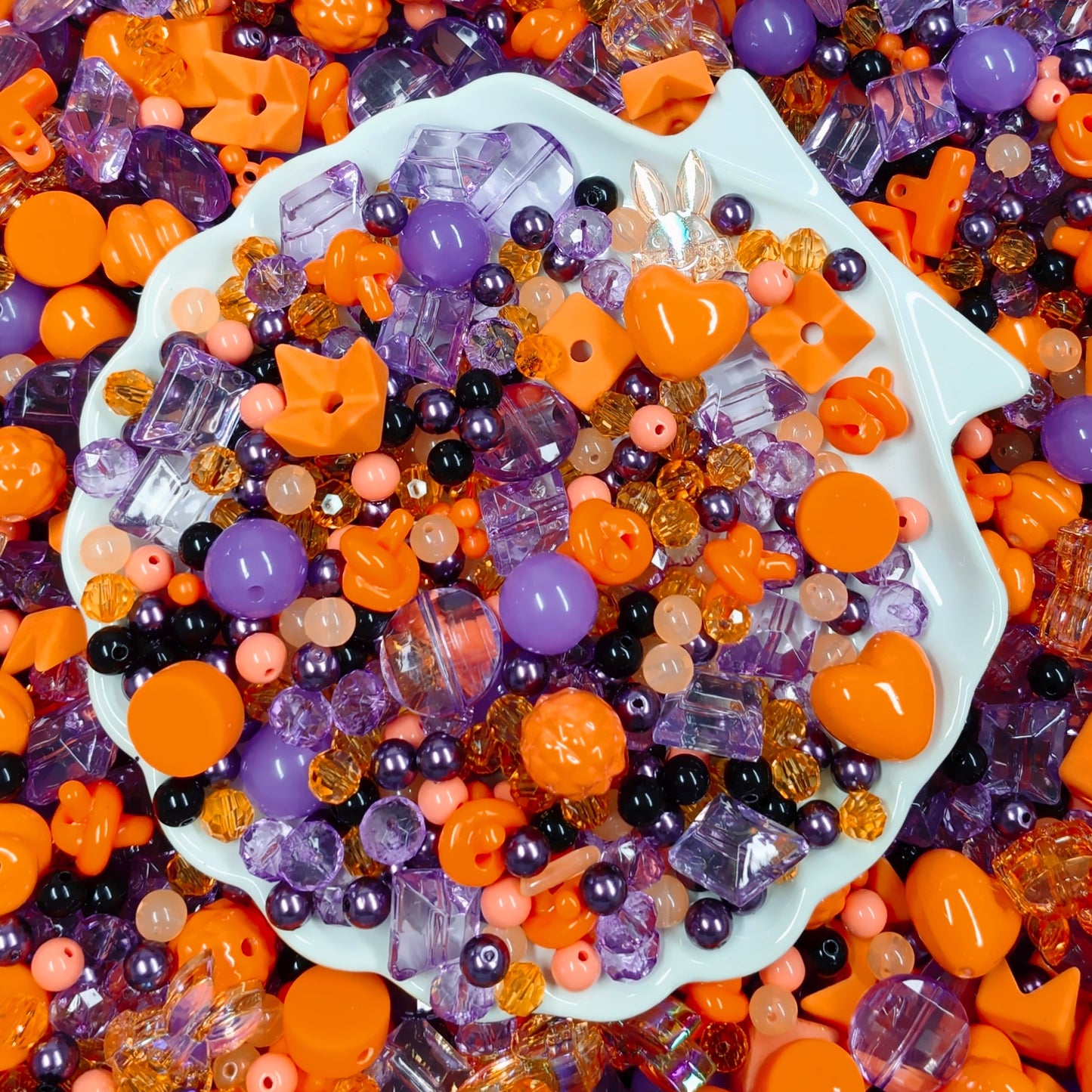 [NEW]Hallow Candy | Halloween Orange Purple Mixed Acrylic Beads For DIY Handmade Jewelry Making