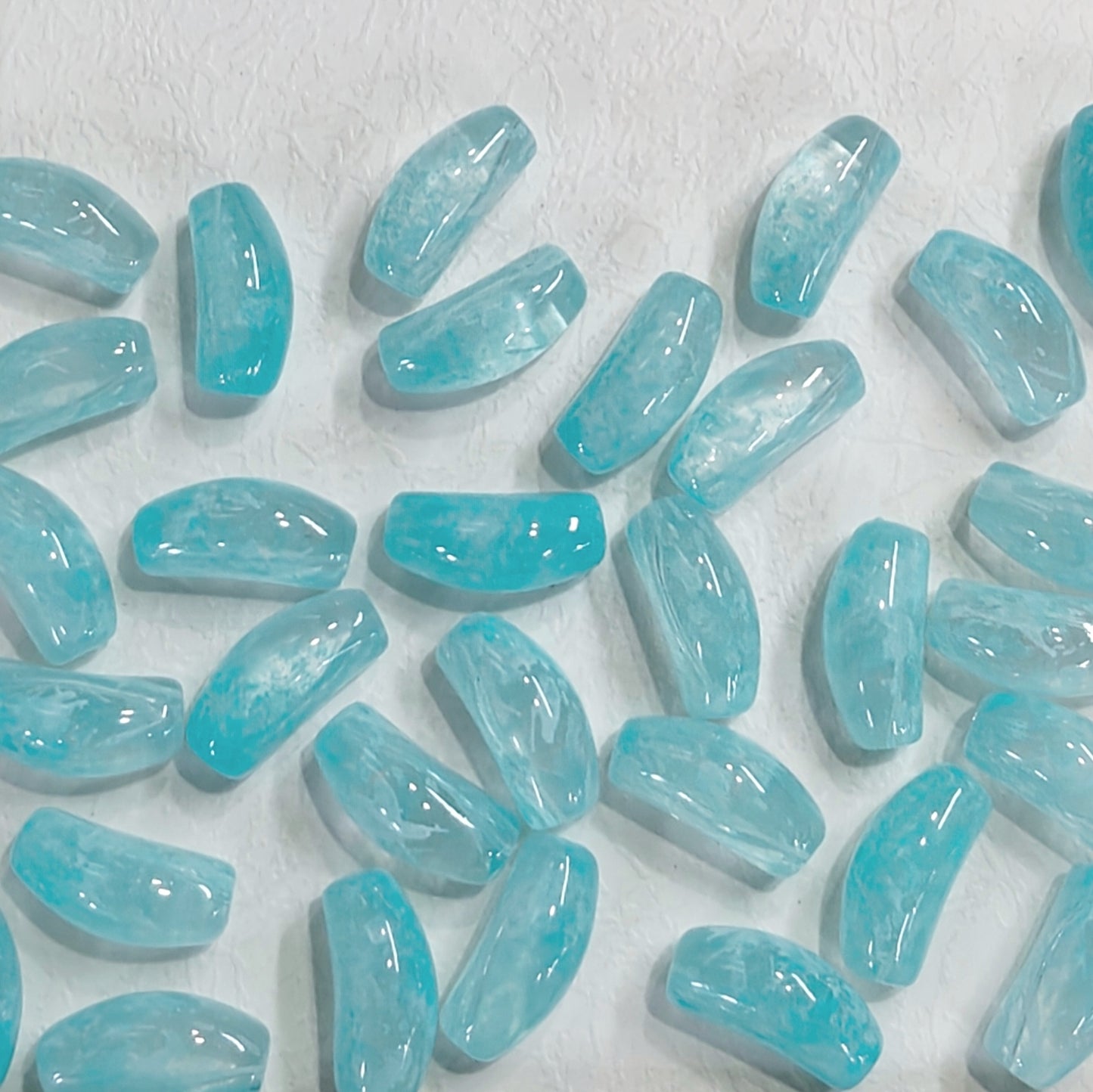 ✨【NEW】Stalactite Haze Carved Tube | Marbled Curved Tube Glass Beads For DIY Handmade Jewelry