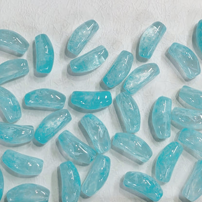 ✨【NEW】Stalactite Haze Carved Tube | Marbled Curved Tube Glass Beads For DIY Handmade Jewelry