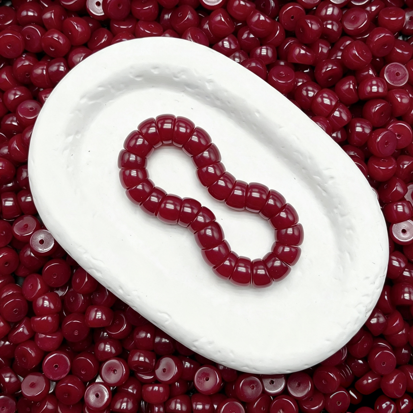 ❤️[NEW] F57-12mm Straight-Cut Crimson Garlic Bodhi | for Bracelet & Jewelry DIY making