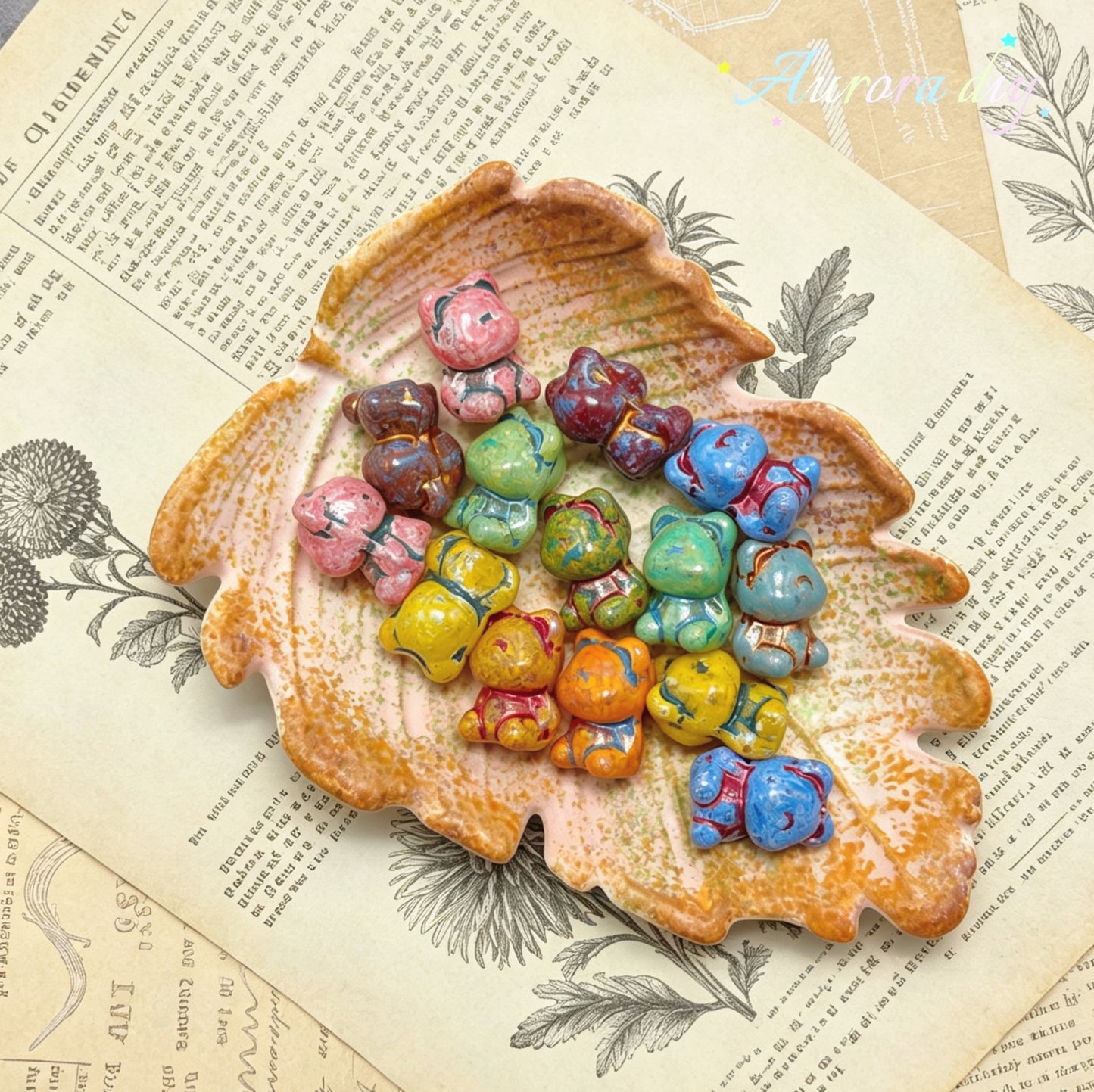 [NEW] Vintage Gold Inlay Czech Glass Beads