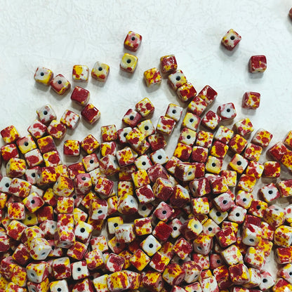🌈【NEW】Speckle Confetti Cube | Multicolored Speckled Square Dyed Polished Stone Bead Mix For Bohemian DIY Jewelry Making