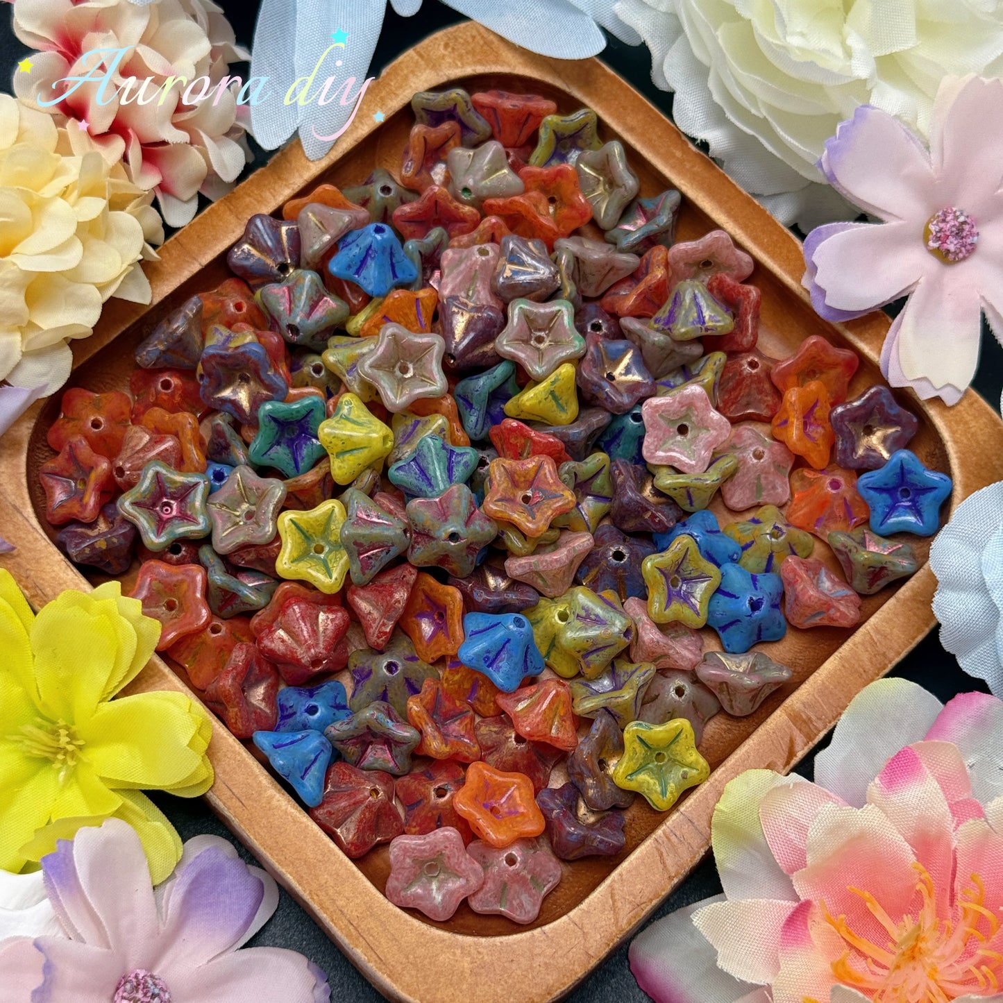 [NEW] Vintage Gold Inlay Czech Glass Beads