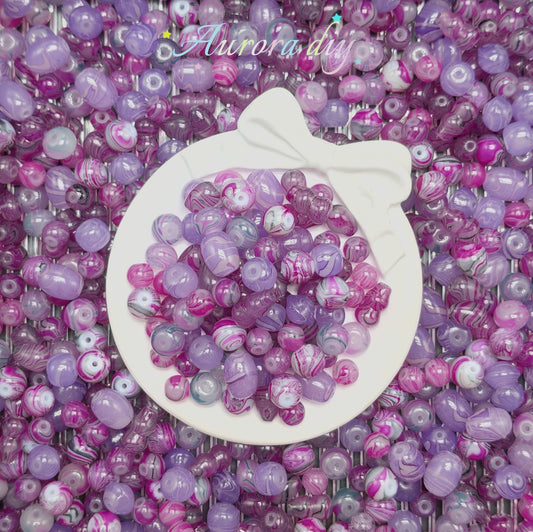 Glass-Violet Swirl|for DIY Bracelet & Jewelry Craft