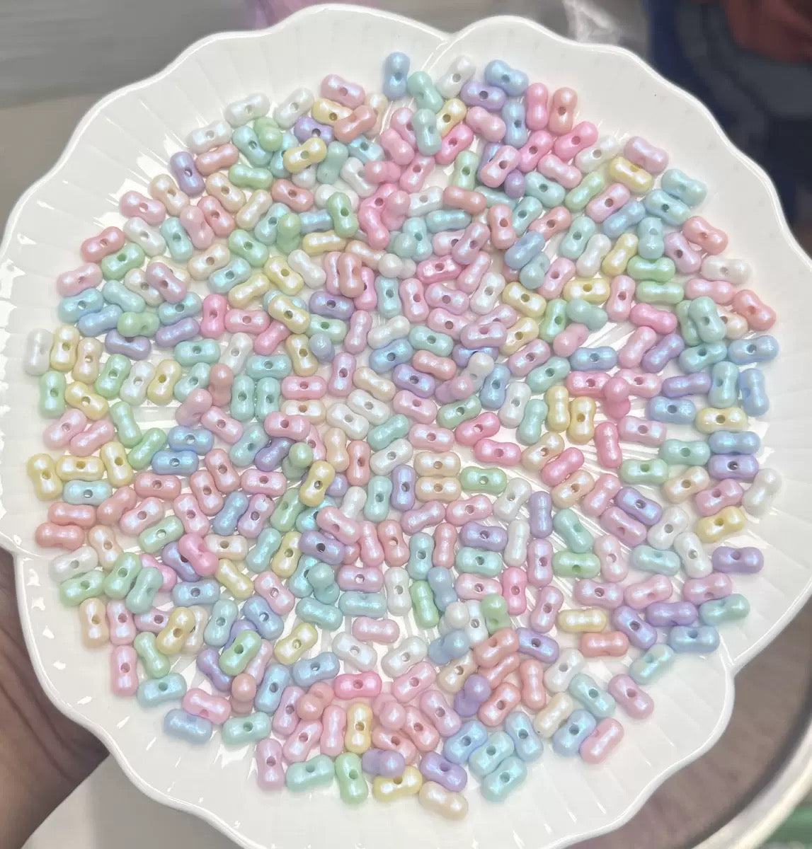 ✨【NEW】5.5*11mm Pearl Peanut | Pastel Shimmer Peanut Acrylic Beads For DIY Jewelry Making