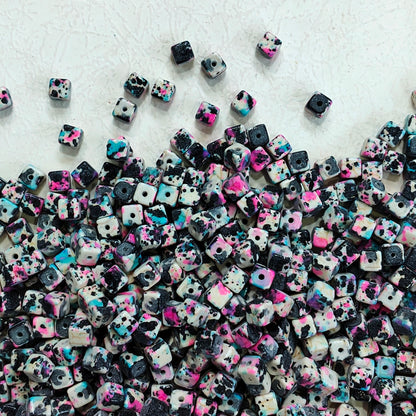 🌈【NEW】Speckle Confetti Cube | Multicolored Speckled Square Dyed Polished Stone Bead Mix For Bohemian DIY Jewelry Making