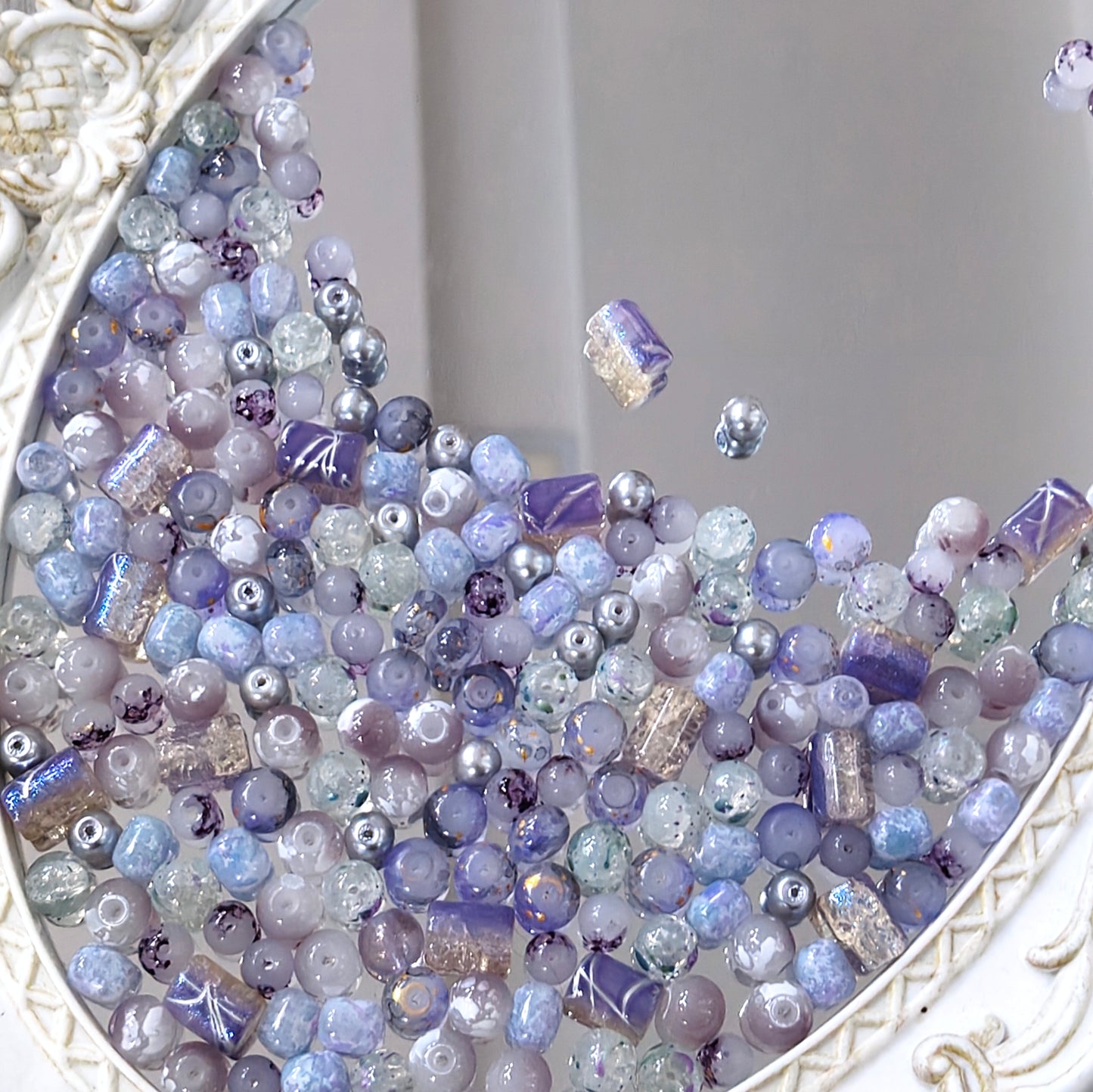 💜【NEW】Lavender Mist | Purple Blue Mixed Glass Bead Set For DIY Handmade Jewelry