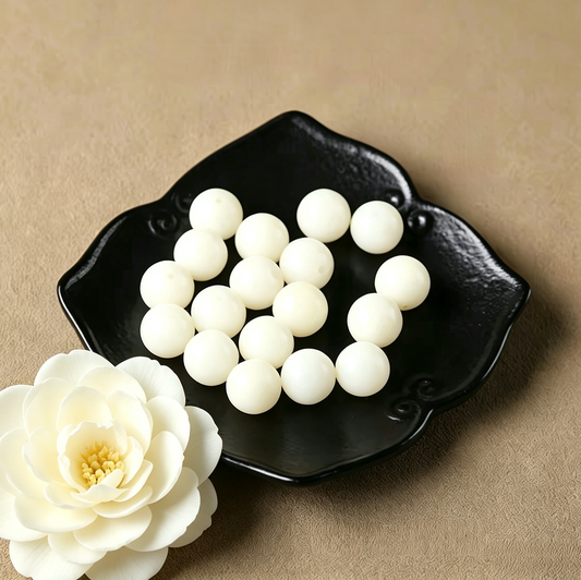 [NEW] H50-6mm Milky White Round Bodhi|for Bracelet & Jewelry DIY making