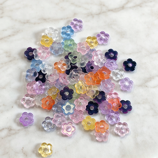 ✨【NEW】Hollow Flower | Large Hole Glass Flower Beads For DIY Handmade Jewelry Craft Supplies