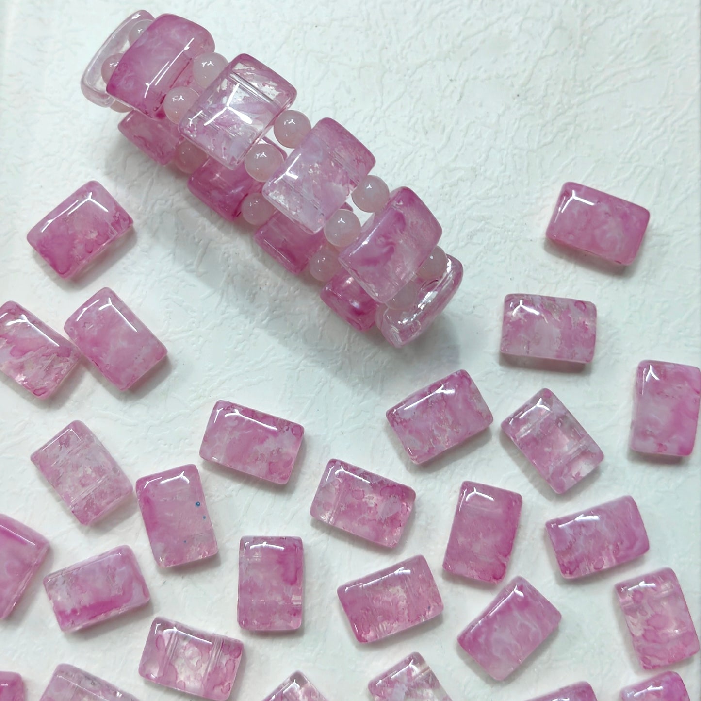 ✨【NEW】Ink Wash Slab | Double Hole Glass Beads for DIY Handmade Jewelry Crafts